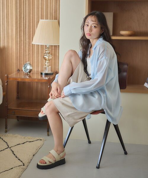 earth music&ecology（アースミュージックアンドエコロジー）の「総レースキャミソール（キャミソール・レディース・ブラック/サックスブルー/アイボリー/ピンクベージュ・S/M）」の18枚目の写真