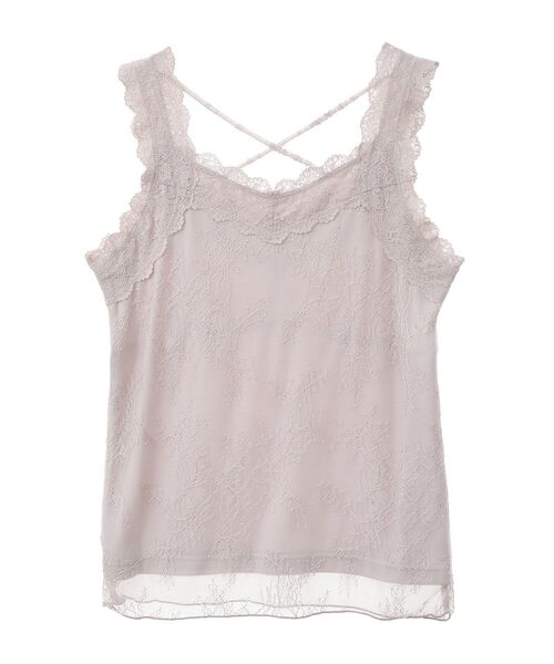 earth music&ecology（アースミュージックアンドエコロジー）の「総レースキャミソール（キャミソール・レディース・ブラック/サックスブルー/アイボリー/ピンクベージュ・S/M）」の11枚目の写真