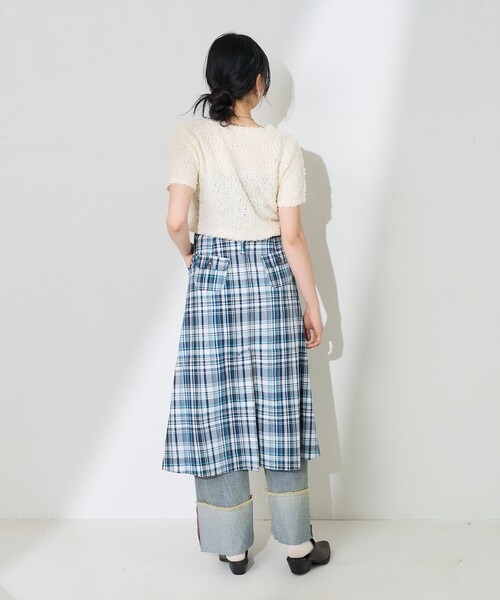 FREAK'S STORE（フリークスストア）の「NAUTICA JEANS CO./ノーティカジーンズカンパニー フロントボタンチェックスカート（スカート・レディース・ピンク/ネイビー・ﾌﾘ-）」の5枚目の写真