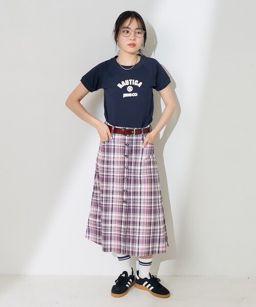 FREAK'S STORE（フリークスストア）の「NAUTICA JEANS CO./ノーティカジーンズカンパニー フロントボタンチェックスカート（スカート・レディース・ピンク/ネイビー・ﾌﾘ-）」の10枚目の写真