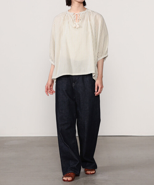 INDIA INDUSTRY SMOKY BLUEブラウス