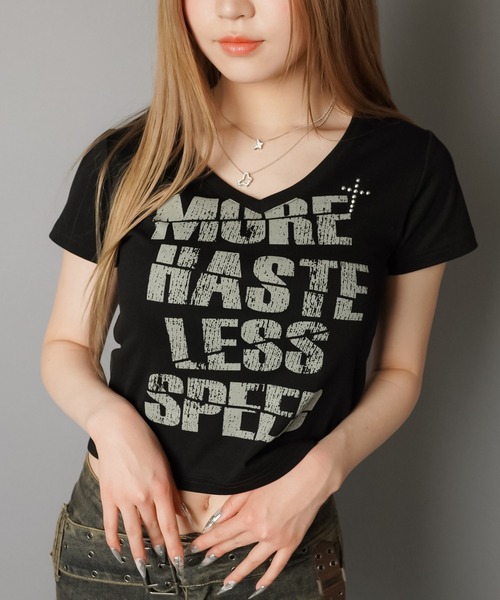平成ギャル　Tシャツ デコルテを見せるのが、ギャルではマスト】平成ギャルTシャツ/V