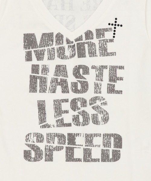 SPINNS（スピンズ）の「【デコルテを見せるのが、ギャルではマスト】平成ギャルTシャツ/Vネッククロスロゴ（Tシャツ/カットソー・レディース・オフホワイト/ブラック/ピンク系その他・ONESIZE）」の21枚目の写真