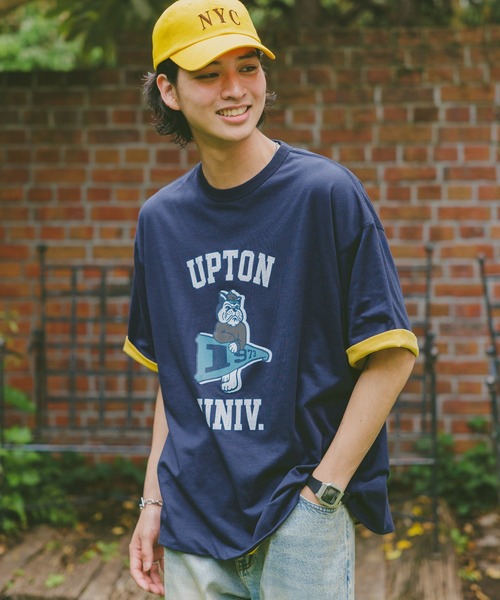 RAGEBLUE（レイジブルー）の「リバーシブル/カレッジロゴプリントTシャツ（Tシャツ/カットソー・メンズ・ネイビー/ブルー系その他/ホワイト/グリーン/その他4・LARGE/MEDIUM）」の4枚目の写真