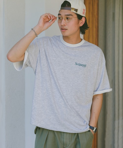 RAGEBLUE（レイジブルー）の「リバーシブル/カレッジロゴプリントTシャツ（Tシャツ/カットソー・メンズ・ネイビー/ブルー系その他/ホワイト/グリーン/その他4・LARGE/MEDIUM）」の2枚目の写真