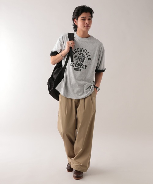 RAGEBLUE（レイジブルー）の「リバーシブル/カレッジロゴプリントTシャツ（Tシャツ/カットソー・メンズ・ネイビー/ブルー系その他/ホワイト/グリーン/その他4・LARGE/MEDIUM）」の9枚目の写真