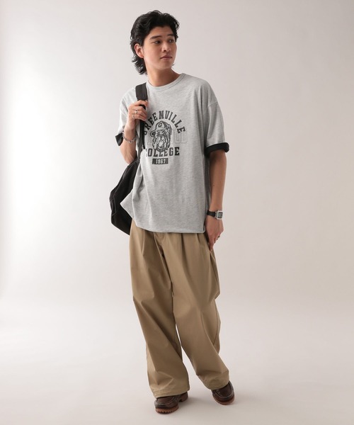 RAGEBLUE（レイジブルー）の「リバーシブル/カレッジロゴプリントTシャツ（Tシャツ/カットソー・メンズ・ネイビー/ブルー系その他/ホワイト/グリーン/その他4・LARGE/MEDIUM）」の10枚目の写真