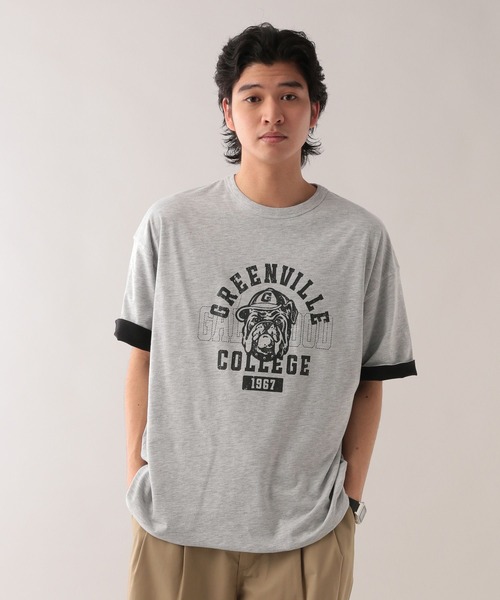 RAGEBLUE（レイジブルー）の「リバーシブル/カレッジロゴプリントTシャツ（Tシャツ/カットソー・メンズ・ネイビー/ブルー系その他/ホワイト/グリーン/その他4・LARGE/MEDIUM）」の13枚目の写真