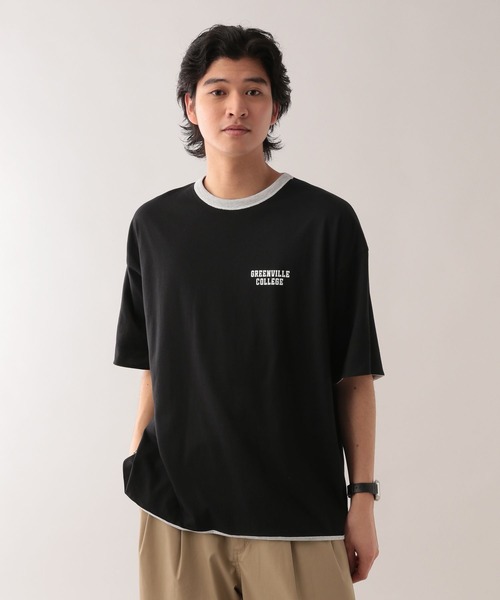 RAGEBLUE（レイジブルー）の「リバーシブル/カレッジロゴプリントTシャツ（Tシャツ/カットソー・メンズ・ネイビー/ブルー系その他/ホワイト/グリーン/その他4・LARGE/MEDIUM）」の14枚目の写真