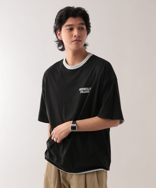 RAGEBLUE（レイジブルー）の「リバーシブル/カレッジロゴプリントTシャツ（Tシャツ/カットソー・メンズ・ネイビー/ブルー系その他/ホワイト/グリーン/その他4・LARGE/MEDIUM）」の15枚目の写真