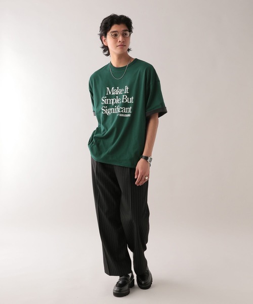 RAGEBLUE（レイジブルー）の「リバーシブル/カレッジロゴプリントTシャツ（Tシャツ/カットソー・メンズ・ネイビー/ブルー系その他/ホワイト/グリーン/その他4・LARGE/MEDIUM）」の16枚目の写真