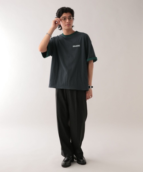 RAGEBLUE（レイジブルー）の「リバーシブル/カレッジロゴプリントTシャツ（Tシャツ/カットソー・メンズ・ネイビー/ブルー系その他/ホワイト/グリーン/その他4・LARGE/MEDIUM）」の18枚目の写真