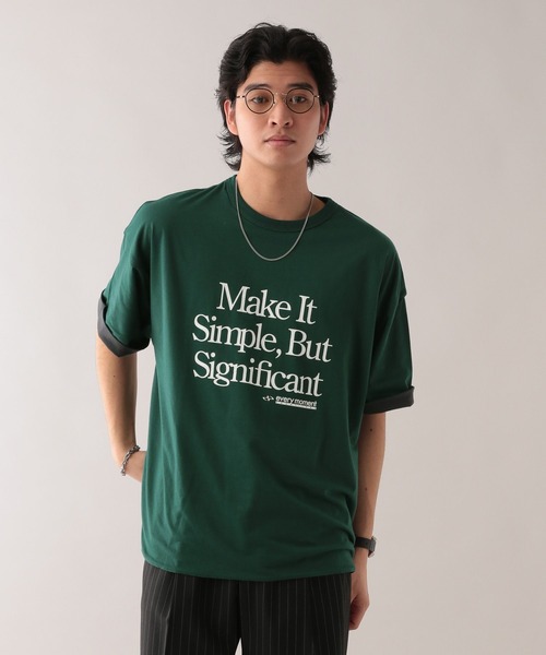 RAGEBLUE（レイジブルー）の「リバーシブル/カレッジロゴプリントTシャツ（Tシャツ/カットソー・メンズ・ネイビー/ブルー系その他/ホワイト/グリーン/その他4・LARGE/MEDIUM）」の20枚目の写真