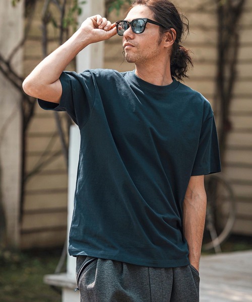 CAMBIO（カンビオ）の「mt9755- ヘビーオンスベーシックTシャツ（Tシャツ/カットソー・メンズ・ホワイト/ブラック/ネイビー/ヘザーグレー・S/M/L/XL）」の4枚目の写真