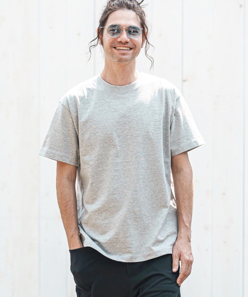 CAMBIO（カンビオ）の「mt9755- ヘビーオンスベーシックTシャツ（Tシャツ/カットソー・メンズ・ホワイト/ブラック/ネイビー/ヘザーグレー・S/M/L/XL）」の3枚目の写真