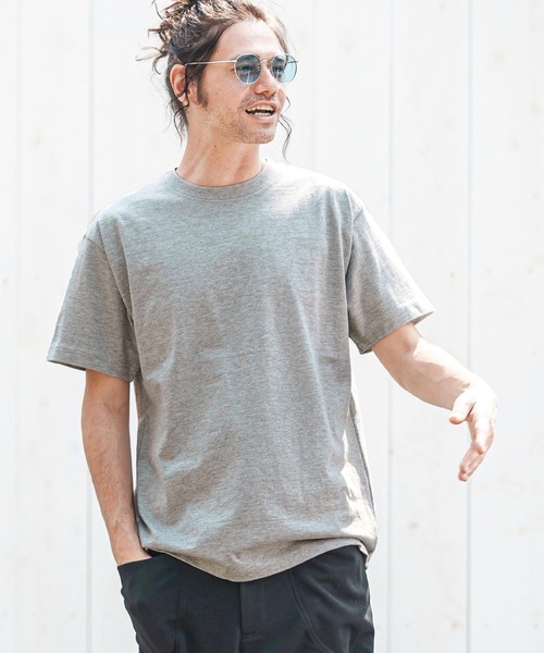 CAMBIO（カンビオ）の「mt9755- ヘビーオンスベーシックTシャツ（Tシャツ/カットソー・メンズ・ホワイト/ブラック/ネイビー/ヘザーグレー・S/M/L/XL）」の14枚目の写真