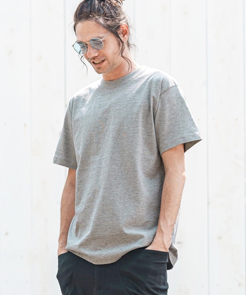 CAMBIO（カンビオ）の「mt9755- ヘビーオンスベーシックTシャツ（Tシャツ/カットソー・メンズ・ホワイト/ブラック/ネイビー/ヘザーグレー・S/M/L/XL）」の15枚目の写真