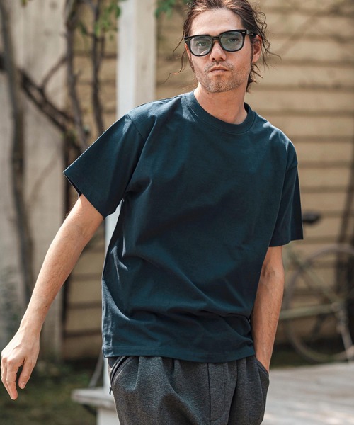 CAMBIO（カンビオ）の「mt9755- ヘビーオンスベーシックTシャツ（Tシャツ/カットソー・メンズ・ホワイト/ブラック/ネイビー/ヘザーグレー・S/M/L/XL）」の19枚目の写真