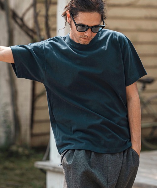 CAMBIO（カンビオ）の「mt9755- ヘビーオンスベーシックTシャツ（Tシャツ/カットソー・メンズ・ホワイト/ブラック/ネイビー/ヘザーグレー・S/M/L/XL）」の20枚目の写真