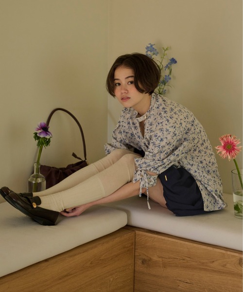 loin nuit（ロワンニュイ）の「asymmetry ribbon shirt