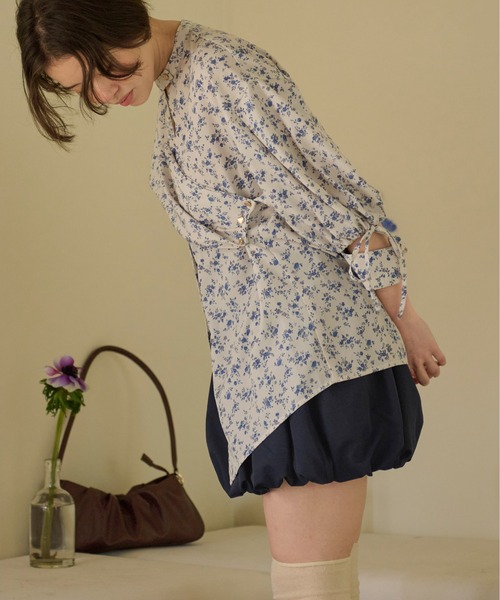 loin nuit（ロワンニュイ）の「asymmetry ribbon shirt