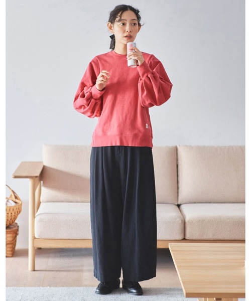 and myera(アンド マイラ)の「and myera 綿麻のワイドパンツ(その他パンツ・レディース・ブラック・M/L/S)」の2枚目の写真