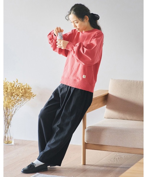 and myera(アンド マイラ)の「and myera 綿麻のワイドパンツ(その他パンツ・レディース・ブラック・M/L/S)」の3枚目の写真