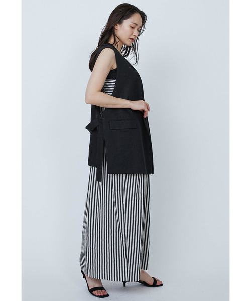 プルミエアロンディスモン高密度リネンノーカラージレ黒36 1er Arrondissement（プルミエアロンディスモン）の「高密度