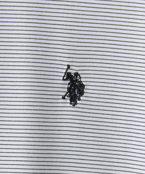 U.S. POLO ASSN.(ユーエスポロアッスン)の「U.S. POLO ASSN./ユーエスポロアッスン マイクロボーダーTシャツ メンズ 秋物 秋服 2026年秋冬(Tシャツ/カットソー・メンズ・杢グレー/アイボリー/ブラック/ホワイト・L/M/LL)」の6枚目の写真