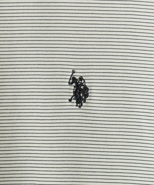 U.S. POLO ASSN.(ユーエスポロアッスン)の「U.S. POLO ASSN./ユーエスポロアッスン マイクロボーダーTシャツ メンズ 秋物 秋服 2026年秋冬(Tシャツ/カットソー・メンズ・杢グレー/アイボリー/ブラック/ホワイト・L/M/LL)」の9枚目の写真