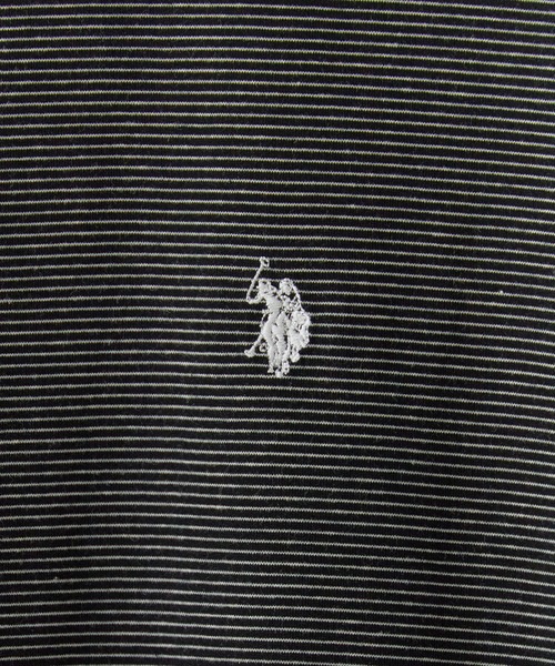 U.S. POLO ASSN.(ユーエスポロアッスン)の「U.S. POLO ASSN./ユーエスポロアッスン マイクロボーダーTシャツ メンズ 秋物 秋服 2026年秋冬(Tシャツ/カットソー・メンズ・杢グレー/アイボリー/ブラック/ホワイト・L/M/LL)」の7枚目の写真