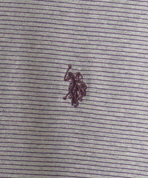U.S. POLO ASSN.(ユーエスポロアッスン)の「U.S. POLO ASSN./ユーエスポロアッスン マイクロボーダーTシャツ メンズ 秋物 秋服 2026年秋冬(Tシャツ/カットソー・メンズ・杢グレー/アイボリー/ブラック/ホワイト・L/M/LL)」の8枚目の写真