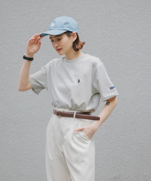 U.S. POLO ASSN.(ユーエスポロアッスン)の「U.S. POLO ASSN./ユーエスポロアッスン マイクロボーダーTシャツ メンズ 秋物 秋服 2026年秋冬(Tシャツ/カットソー・メンズ・杢グレー/アイボリー/ブラック/ホワイト・L/M/LL)」の20枚目の写真