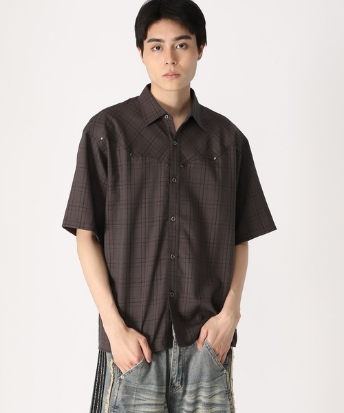 3.3 Field Trip （3.3フィールドトリップ）の「3.3 Field Trip／ウェスタンリベットシャツ（シャツ/ブラウス・メンズ・ブルー/ダークブラウン・MEDIUM/LARGE）」の2枚目の写真