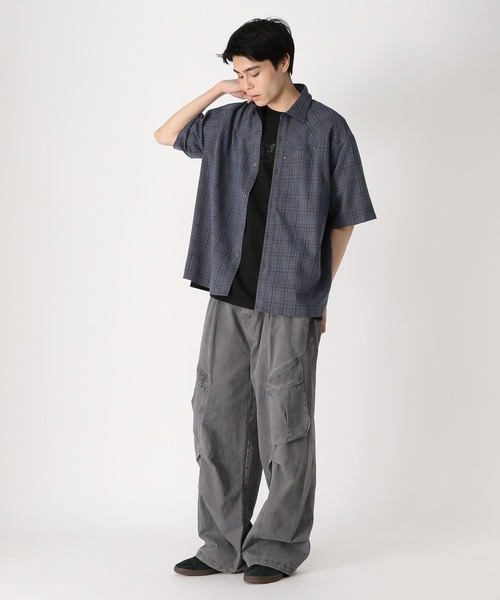 3.3 Field Trip （3.3フィールドトリップ）の「3.3 Field Trip／ウェスタンリベットシャツ（シャツ/ブラウス・メンズ・ブルー/ダークブラウン・MEDIUM/LARGE）」の4枚目の写真