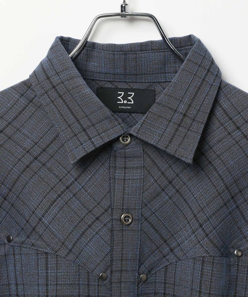 3.3 Field Trip （3.3フィールドトリップ）の「3.3 Field Trip／ウェスタンリベットシャツ（シャツ/ブラウス・メンズ・ブルー/ダークブラウン・MEDIUM/LARGE）」の17枚目の写真