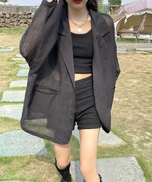 aremoi（アレモイ）の「【aremoi / アレモイ】ビッグシルエットシアージャケット（テーラードジャケット）」