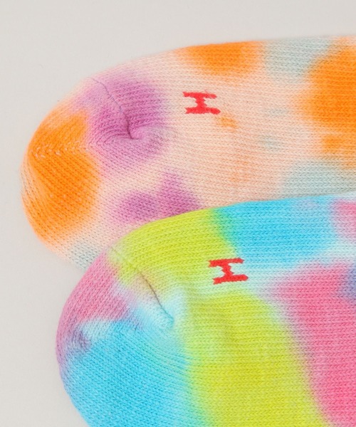 Healthknit（ヘルスニット）の「【Healthknit/ヘルスニット】タイダイ染めソックス2P（ソックス/靴下・メンズ・ネイビー/オレンジ・FREE）」の8枚目の写真