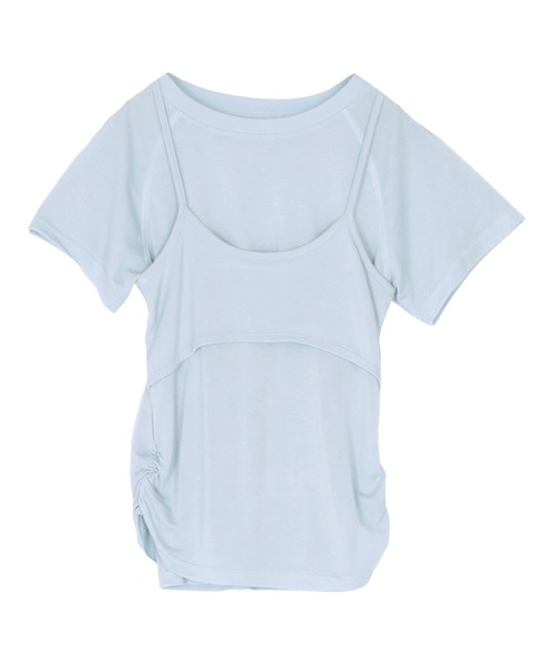 titivate(ティティベイト)の「レイヤードキャミソールセットTシャツ(Tシャツ/カットソー・レディース・ネイビー/ライトブルー/オフホワイト・M/S)」の5枚目の写真