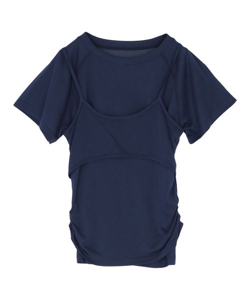 titivate(ティティベイト)の「レイヤードキャミソールセットTシャツ(Tシャツ/カットソー・レディース・ネイビー/ライトブルー/オフホワイト・M/S)」の6枚目の写真