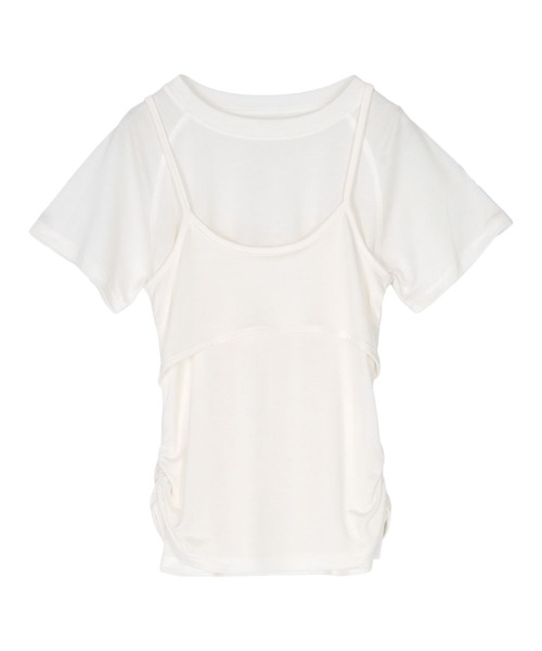 titivate(ティティベイト)の「レイヤードキャミソールセットTシャツ(Tシャツ/カットソー・レディース・ネイビー/ライトブルー/オフホワイト・M/S)」の4枚目の写真