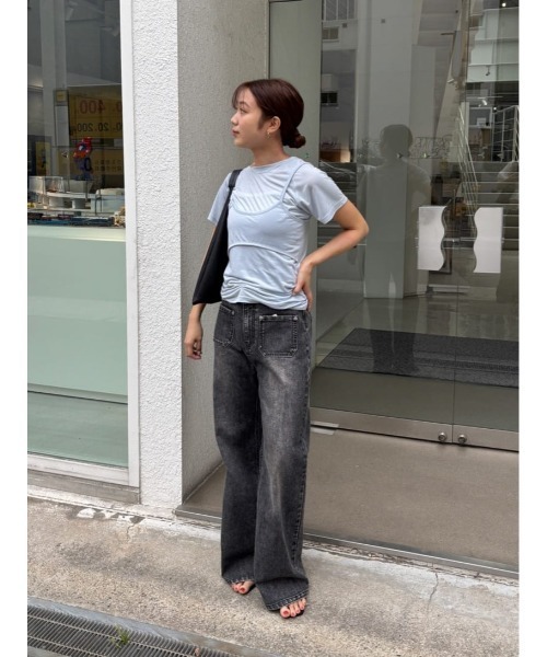 titivate(ティティベイト)の「レイヤードキャミソールセットTシャツ(Tシャツ/カットソー・レディース・ネイビー/ライトブルー/オフホワイト・M/S)」の10枚目の写真