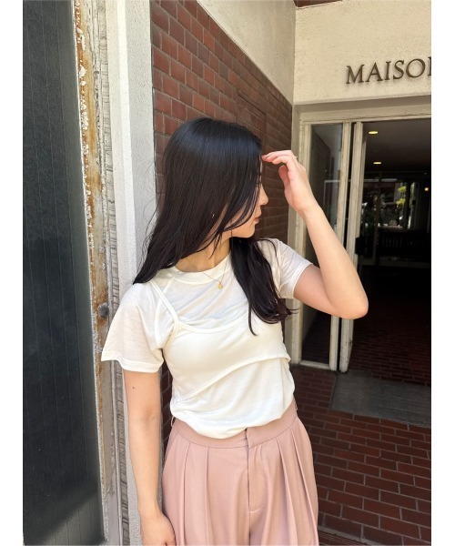 titivate(ティティベイト)の「レイヤードキャミソールセットTシャツ(Tシャツ/カットソー・レディース・ネイビー/ライトブルー/オフホワイト・M/S)」の9枚目の写真