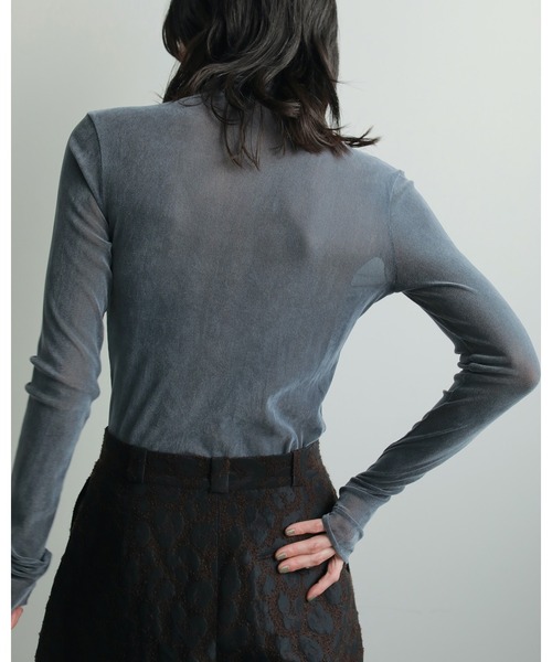 anuke（アンヌーク）の「Velour Tie Tops（Tシャツ/カットソー・レディース・ブラック/アイボリー/ブルー系その他・FREE）」の14枚目の写真