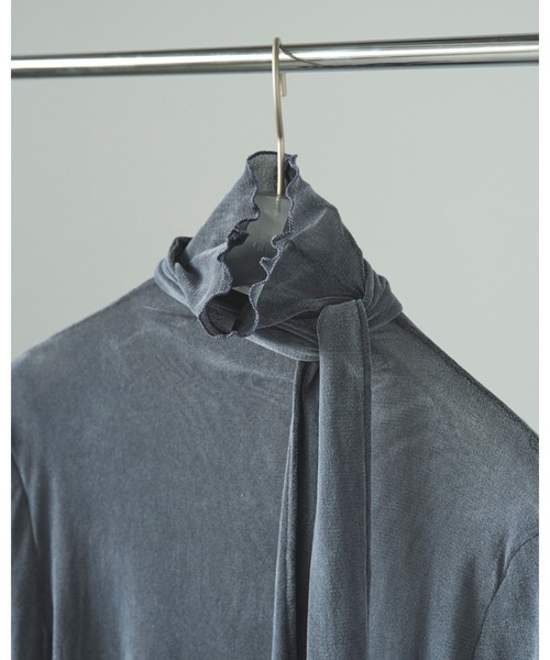 anuke（アンヌーク）の「Velour Tie Tops（Tシャツ/カットソー・レディース・ブラック/アイボリー/ブルー系その他・FREE）」の16枚目の写真