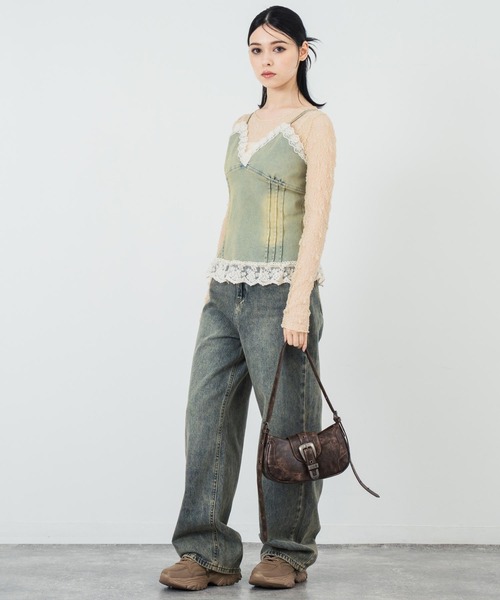 ANAP（アナップ）の「レースデニムコルセット ビスチェキャミソール（キャミソール・レディース・ブラウン/ライトブルー・FREE）」の17枚目の写真