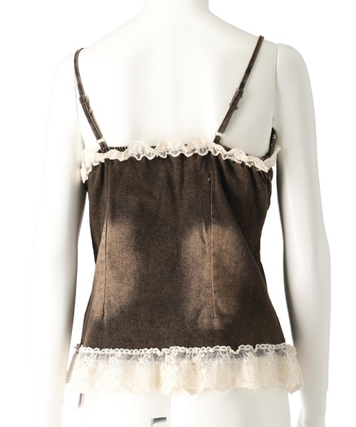 ANAP（アナップ）の「レースデニムコルセット ビスチェキャミソール（キャミソール・レディース・ブラウン/ライトブルー・FREE）」の4枚目の写真