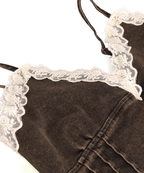 ANAP（アナップ）の「レースデニムコルセット ビスチェキャミソール（キャミソール・レディース・ブラウン/ライトブルー・FREE）」の5枚目の写真