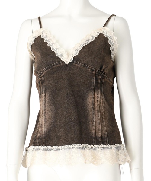 ANAP（アナップ）の「レースデニムコルセット ビスチェキャミソール（キャミソール・レディース・ブラウン/ライトブルー・FREE）」の8枚目の写真