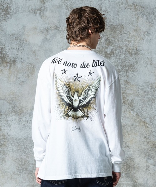 glamb(グラム)の「Dove Cutsew / ダブカットソー(Tシャツ/カットソー・メンズ・ホワイト/ブラック・S/M/L)」の2枚目の写真